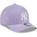 cappellino-curvo-viola-snapback-9forty-m-crown-a-frame-cotton-weave-dei-new-york-yankees-mlb-di-new-era