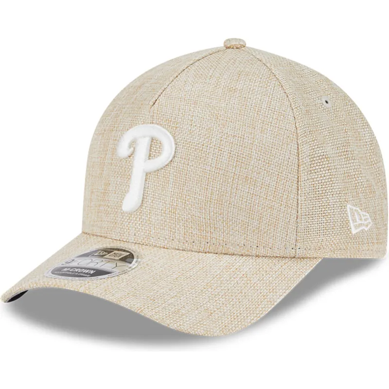 cappellino-visiera-curva-beige-snapback-9forty-m-crown-a-frame-cotton-weave-di-philadelphia-phillies-mlb-di-new-era