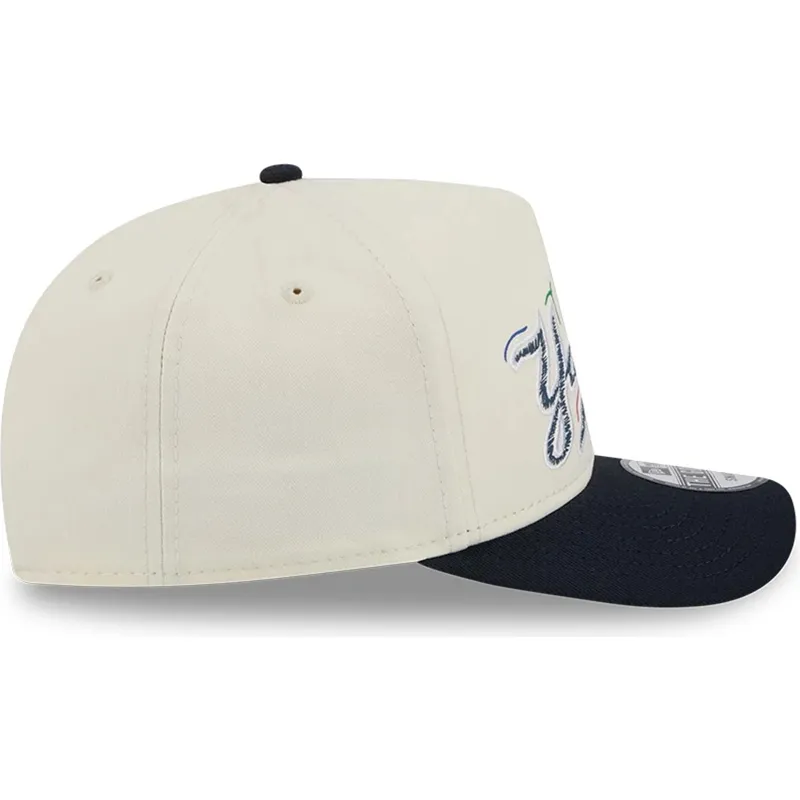 cappellino-curvo-bianco-e-nero-snapback-golfer-team-scribble-di-new-york-yankees-mlb-di-new-era