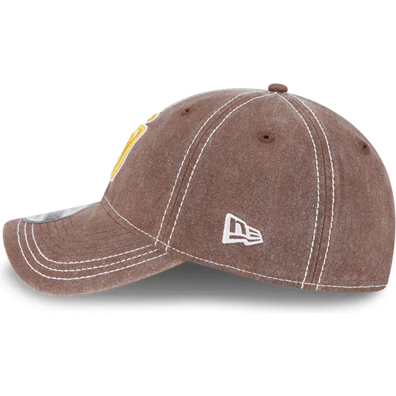 cappellino-curvo-marrone-regolabile-9twenty-washed-contrast-di-san-diego-padres-mlb-di-new-era
