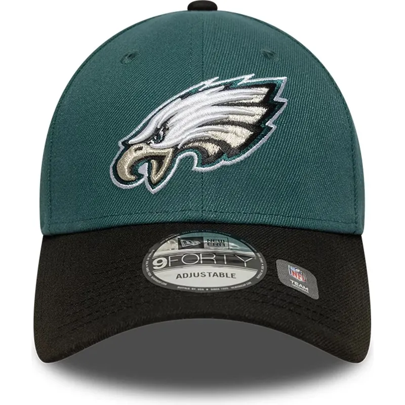 cappellino-curvo-verde-e-nero-regolabile-9forty-the-league-di-philadelphia-eagles-nfl-di-new-era