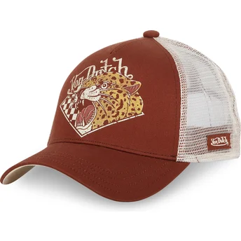 Gorra trucker marrone e beige GUE di Von Dutch
