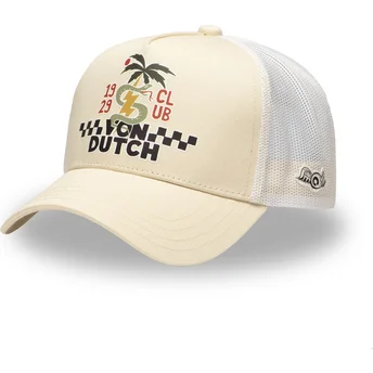 Cappellino trucker beige e bianco SURF10 di Von Dutch