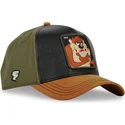 capslab-curved-brim-tasmanian-devil-loo10-taz-looney-tunes-black-green-and-brown-snapback-cap