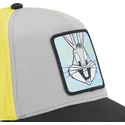 cappello-snapback-con-visiera-curva-grigio-giallo-e-nero-bugs-bunny-loo11-bep1-looney-tunes-di-capslab