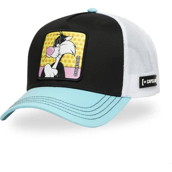 Cappellino trucker nero, bianco e blu Silvestre LOO11 SYL Looney Tunes di Capslab