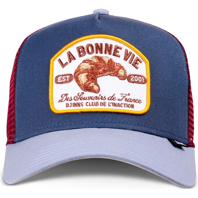 cappellino-trucker-blu-marino-e-rosso-croissant-hft-la-bonne-vie-2-di-djinns