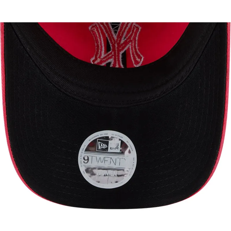 cappellino-curvo-rosa-regolabile-da-donna-9twenty-pattern-spring-training-fan-pack-2025-dei-new-york-yankees-mlb-di-new-era