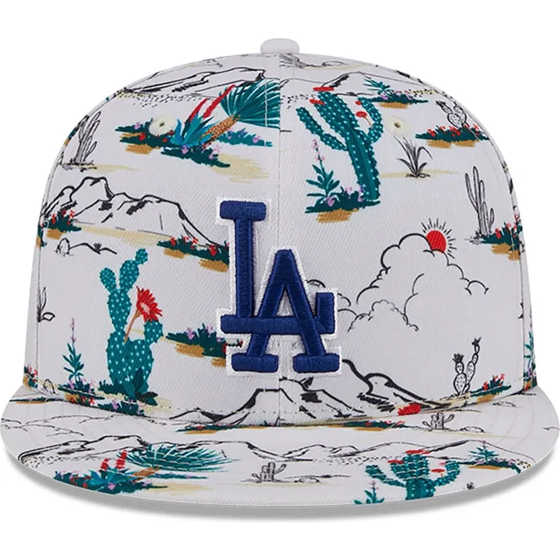 cappello-piatto-bianco-snapback-9fifty-print-spring-training-fan-pack-2025-dei-los-angeles-dodgers-mlb-di-new-era
