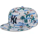 new-era-flat-brim-9fifty-print-spring-training-fan-pack-2025-new-york-yankees-mlb-white-snapback-cap