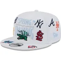 cappello-piatto-bianco-snapback-9fifty-scatter-spring-training-fan-pack-2025-con-logo-della-mlb-grapefruit-league-di-new-era
