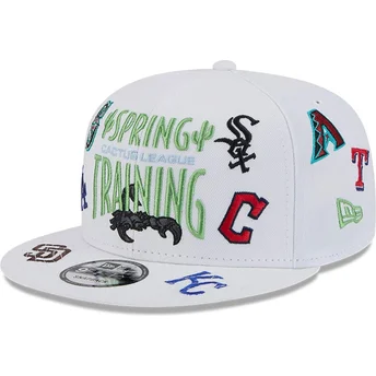 New Era Flat Brim 9FIFTY Scatter Spring Training Fan Pack 2025 MLB Cactus League Logo White Snapback Cap