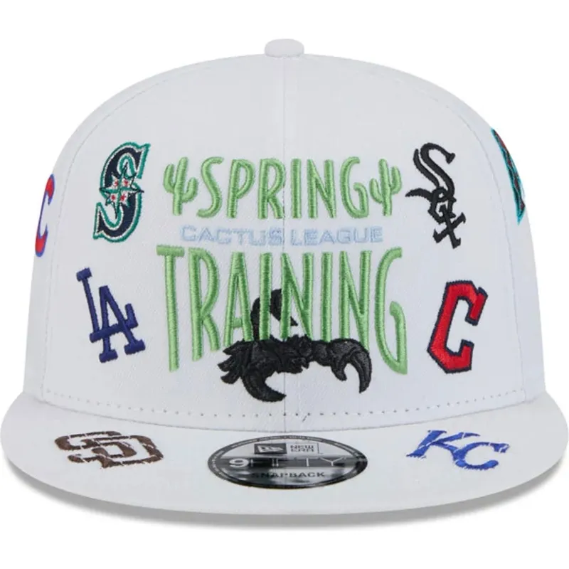 cappello-piatto-bianco-snapback-9fifty-scatter-spring-training-fan-pack-2025-di-mlb-cactus-league-logo-di-new-era