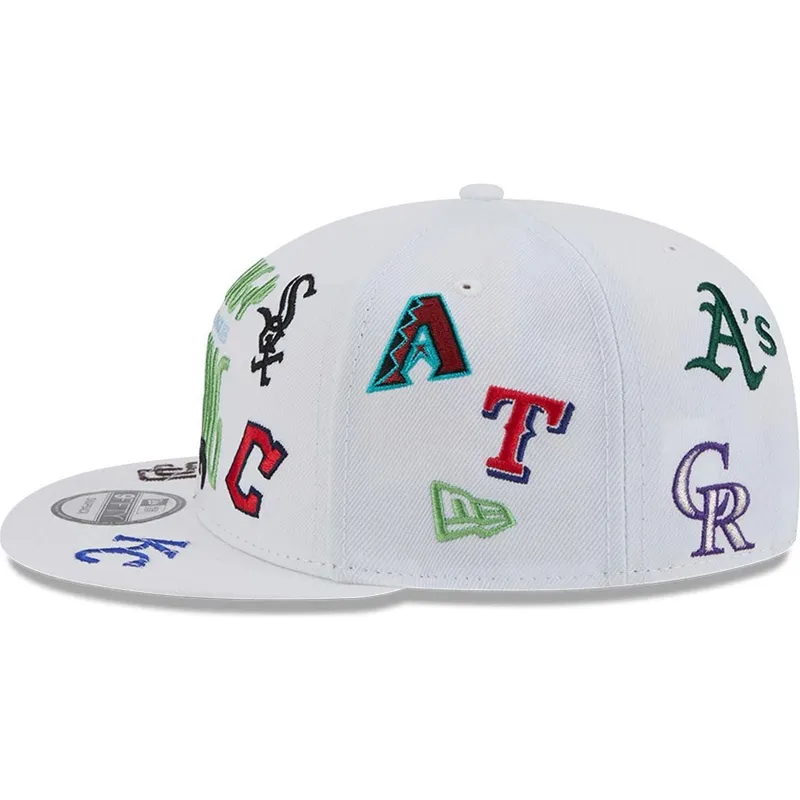 cappello-piatto-bianco-snapback-9fifty-scatter-spring-training-fan-pack-2025-di-mlb-cactus-league-logo-di-new-era