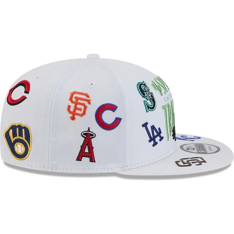 cappello-piatto-bianco-snapback-9fifty-scatter-spring-training-fan-pack-2025-di-mlb-cactus-league-logo-di-new-era