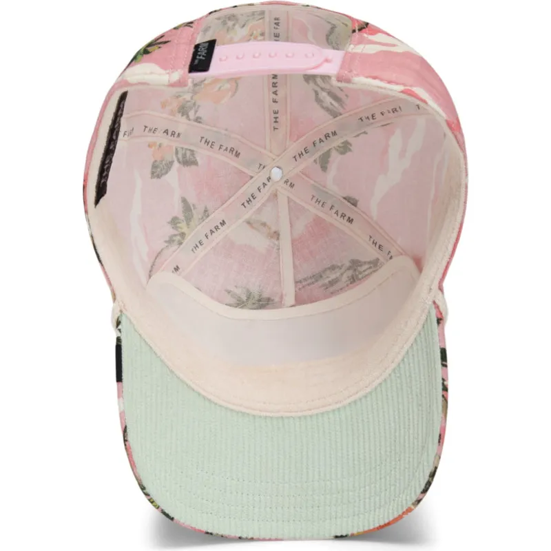 cappellino-visiera-curva-rosa-snapback-fenicottero-galleggiante-floater-randy-souse-git-salty-rim-the-farm-di-goorin-bros