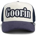 cappello-trucker-beige-e-blu-navy-full-flavor-wordmark-french-terry-di-goorin-bros
