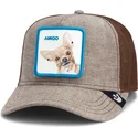 cappello-trucker-marrone-cane-chihuahua-amico-suited-friend-business-professional-the-farm-di-goorin-bros