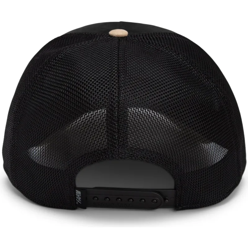 cappellino-trucker-nero-e-beige-ghepardo-warrior-the-suede-cheetah-global-core-micro-suede-the-farm-di-goorin-bros
