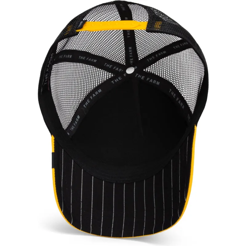 cappellino-trucker-nero-e-giallo-pappagallo-the-rowdy-bird-fab-farm-di-goorin-bros