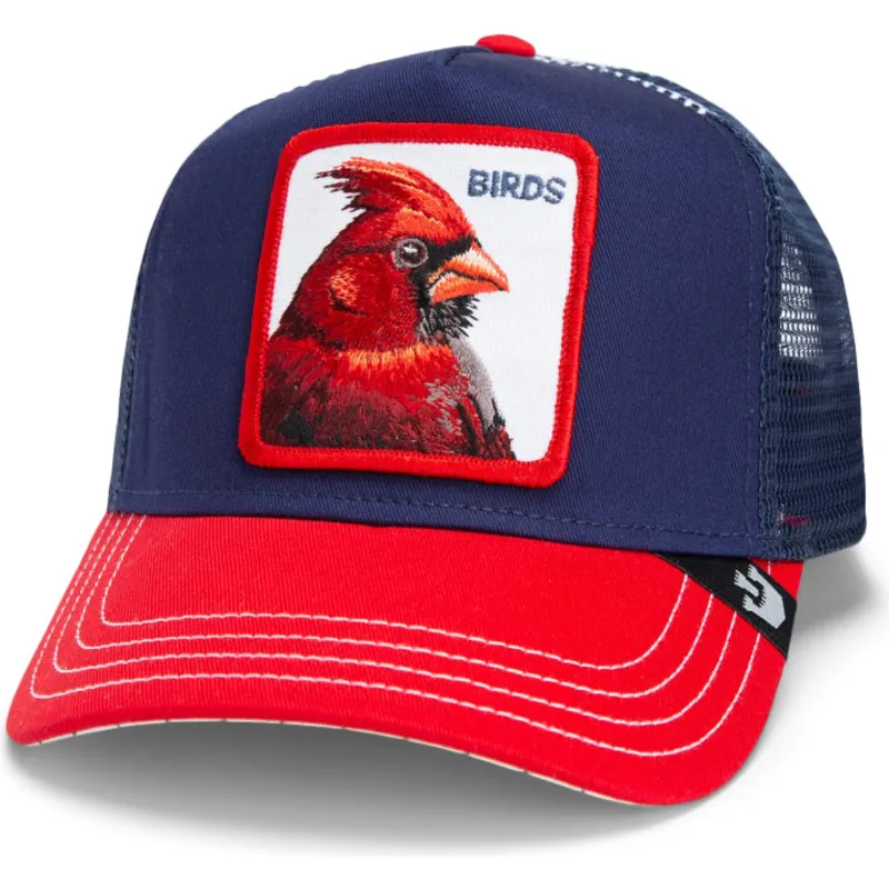 gorra-trucker-blu-navy-e-rossa-con-uccello-the-bird-fab-farm-di-goorin-bros