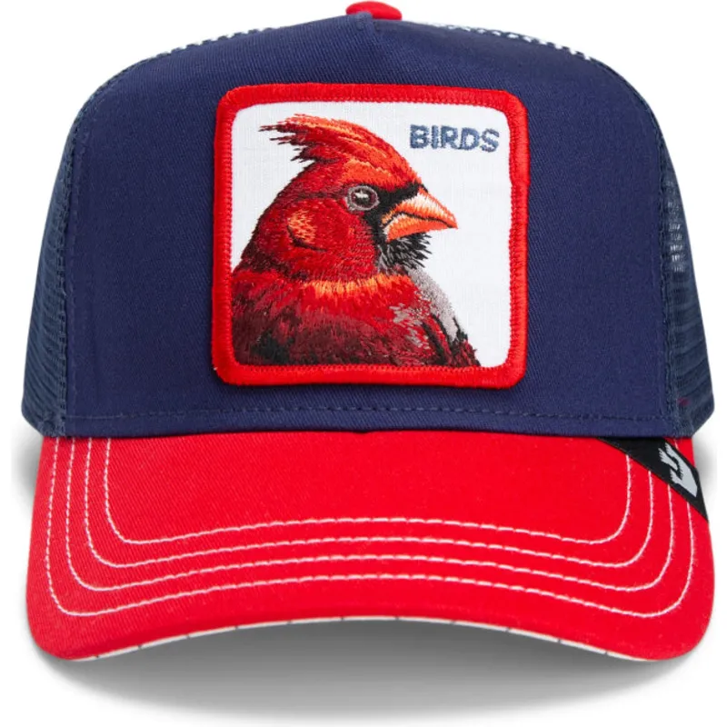 gorra-trucker-blu-navy-e-rossa-con-uccello-the-bird-fab-farm-di-goorin-bros