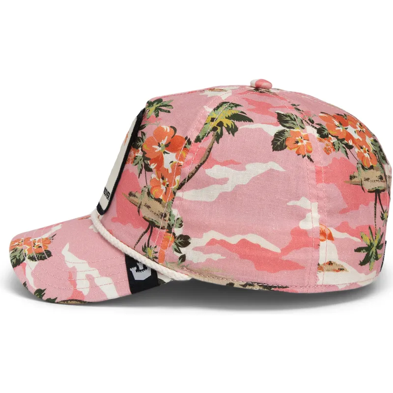 cappellino-visiera-curva-rosa-snapback-fenicottero-galleggiante-floater-randy-souse-git-salty-rim-the-farm-di-goorin-bros