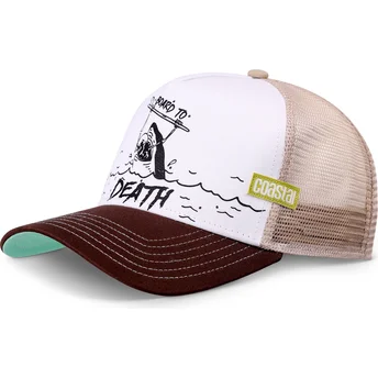 Cappellino trucker bianco e marrone Board To Death HFT di Coastal