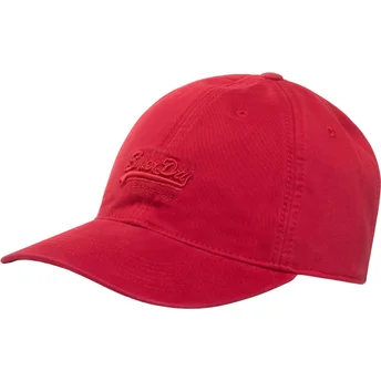 Cappello curvo rosso regolabile Vintage Embroidery Optic Pitch di Superdry