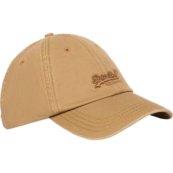 Cappellino curvo marrone regolabile Vintage Ricamo Light Sand di Superdry