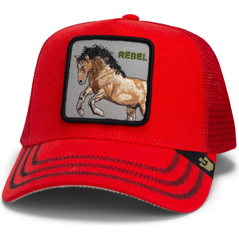 goorin-bros-horse-rebel-the-wild-west-core-canvas-the-farm-red-trucker-hat