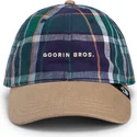 goorin-bros-curved-brim-hardly-working-papa-cap-madras-the-farm-navy-blue-and-brown-snapback-cap