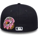 cappello-piatto-blu-navy-aderente-59fifty-food-icon-dei-new-york-yankees-mlb-di-new-era