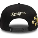 cappello-piatto-nero-snapback-9fifty-floral-dei-los-angeles-dodgers-mlb-di-new-era
