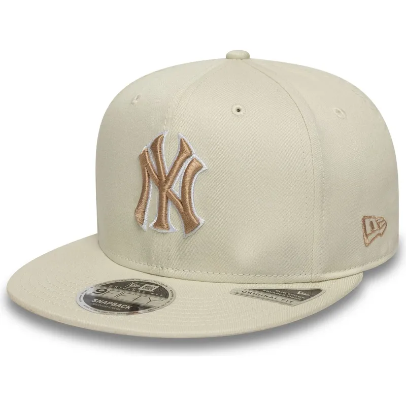 cappello-snapback-piatto-beige-con-logo-beige-9fifty-original-fit-world-series-new-york-yankees-mlb-di-new-era