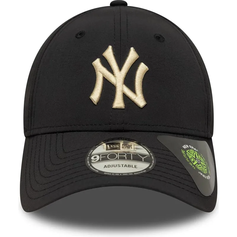 cappellino-curvo-nero-regolabile-con-logo-beige-9forty-recycled-di-new-york-yankees-mlb-di-new-era