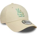 cappellino-con-visiera-curva-beige-regolabile-con-logo-verde-9forty-team-outline-dei-los-angeles-dodgers-mlb-di-new-era