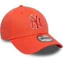 cappellino-con-visiera-curva-arancione-regolabile-con-logo-arancione-9forty-team-outline-dei-new-york-yankees-mlb-di-new-era