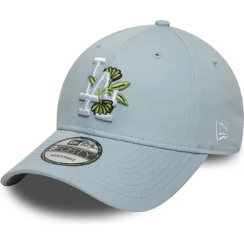 Cappellino curvo blu regolabile 9FORTY Floral Icon dei Los Angeles Dodgers MLB di New Era