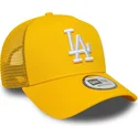 cappellino-trucker-giallo-a-frame-league-essential-dei-los-angeles-dodgers-mlb-di-new-era