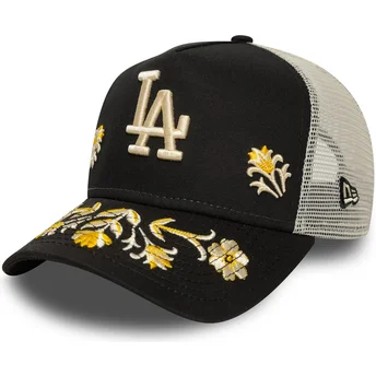 Cappellino trucker nero A Frame Floral Icon dei Los Angeles Dodgers MLB di New Era