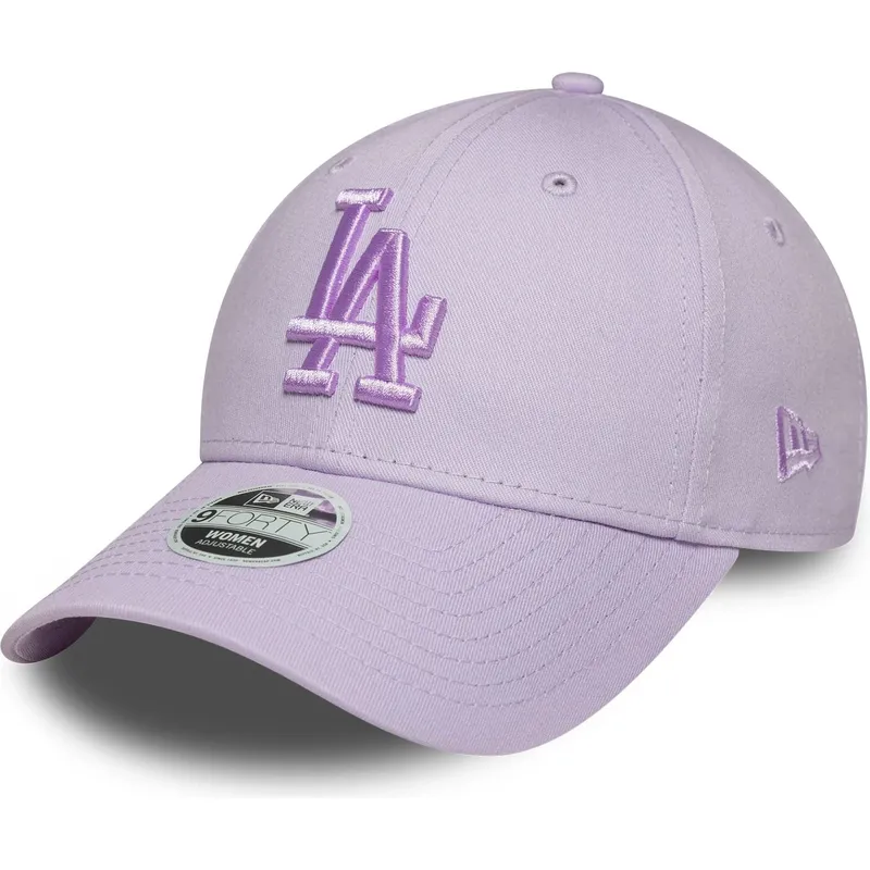 cappellino-con-visiera-curva-viola-regolabile-da-donna-con-logo-viola-9forty-league-essential-dei-los-angeles-dodgers-mlb-di-new