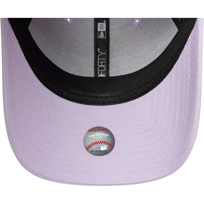 cappellino-con-visiera-curva-viola-regolabile-da-donna-con-logo-viola-9forty-league-essential-dei-los-angeles-dodgers-mlb-di-new