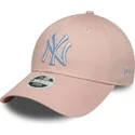 cappellino-curvo-rosa-regolabile-da-donna-con-logo-bianco-9forty-league-essential-dei-new-york-yankees-mlb-di-new-era
