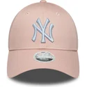 cappellino-rosa-regolabile-da-donna-con-visiera-curva-e-logo-bianco-9forty-league-essential-dei-new-york-yankees-mlb-di-new-era