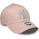 cappellino-rosa-regolabile-da-donna-con-visiera-curva-e-logo-bianco-9forty-league-essential-dei-new-york-yankees-mlb-di-new-era