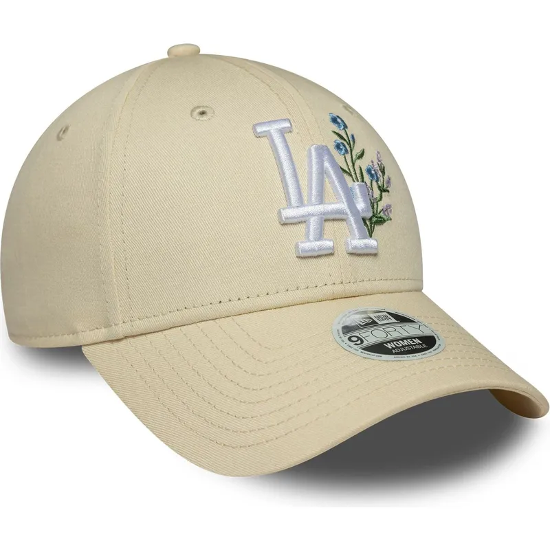 cappellino-curvo-beige-regolabile-da-donna-9forty-floral-icon-dei-los-angeles-dodgers-mlb-di-new-era