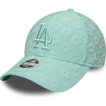 Cappellino curvo verde regolabile da donna 9FORTY Floral Towelling Los Angeles Dodgers MLB di New Era