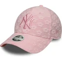 cappellino-curvo-rosa-regolabile-da-donna-9forty-floral-towelling-dei-new-york-yankees-mlb-di-new-era