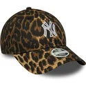 cappellino-curvo-leopardato-regolabile-da-donna-9twenty-outline-dei-new-york-yankees-mlb-di-new-era